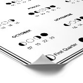 2027 Mondphasen-Kalender im minimalistischen Stil Poster (Ecke)