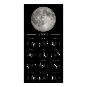 2027 Mondphasen-Wandkalender 35,5 x 71 cm Poster