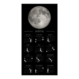 2027 Mondphasen-Wandkalender 35,5 x 71 cm Poster