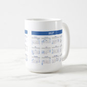 2027 Monthly Calendar Double Sided Kaffeetasse (VorderseiteRechts)