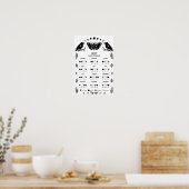2027 Moth Crow Himmelsmondkalender Poster (Küche)