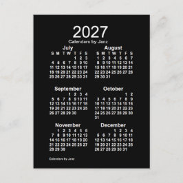 2027 Neon White 6 Month Mini Kalender von Janz Postkarte