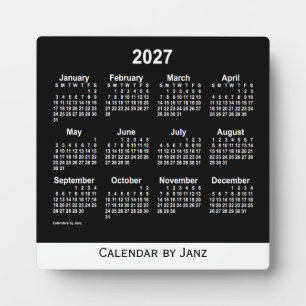 2027 Neon White Desk Calendar von Janz Fotoplatte