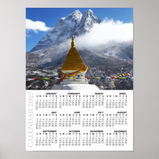 2027 Nepal Calendar, Ama Dablan, Sagarmatha Poster