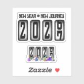 2027 Neujahrs-Kilometerzähler Aufkleber (Blatt)