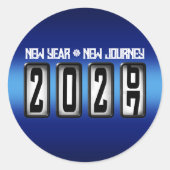 2027 Neujahrs-Kilometerzähler Runder Aufkleber (Vorderseite)