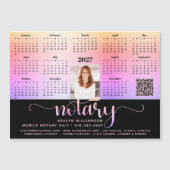 2027 Notar-Kalender Pink Schwarz QR-Code Magnet (Vorderseite)
