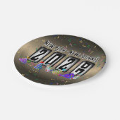 2027 Odometer New Years Party Pappteller (Schrägansicht)