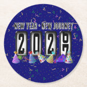 2027 Odometer Silvesterparty Runder Pappuntersetzer (Vorderseite)