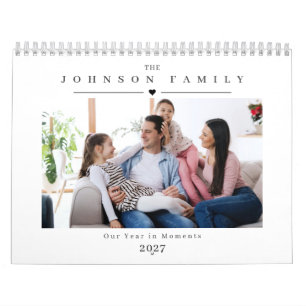 2027 Personalisierter Familien-Fotokalender 12 Mon Kalender