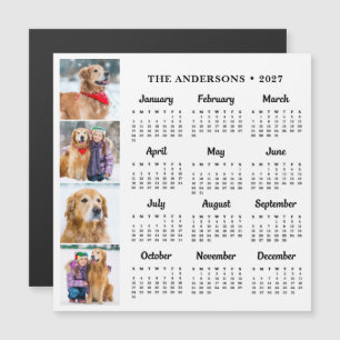 2027 Personalisierter Familienfotos-Kalender mit H Magnetkarte