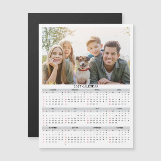 2027 Personalisierter Fotokalender Magnet (Vorne/Hinten)