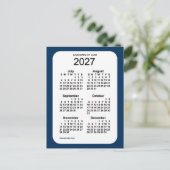 2027 Police Box Blue 6 Month Mini Kalender von Jan Postkarte (Stehend Vorderseite)