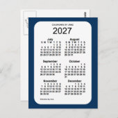 2027 Police Box Blue 6 Month Mini Kalender von Jan Postkarte (Vorne/Hinten)