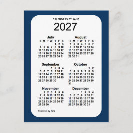 2027 Police Box Blue 6 Month Mini Kalender von Jan Postkarte