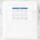 2027 Rechteckiger Monats Kalender Aufkleber (Tasche)