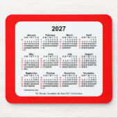 2027 Red 52 Weeks ISO Kalender von Janz Two Tone Mousepad (Vorne)