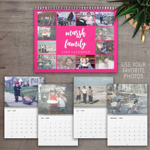 2027 Rosa Modernes Benutzerdefiniertes Foto - 13 B Kalender
