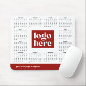 2027 Rotes Geschäft-Logo-Kalender Mousepad (Mit Mouse)