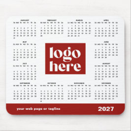 2027 Rotes Geschäft-Logo-Kalender Mousepad