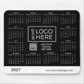2027 schwarze Firmen-Logo-Kalendermauspad Mousepad (Vorne)