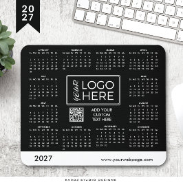 2027 schwarze Firmen-Logo-Kalendermauspad Mousepad
