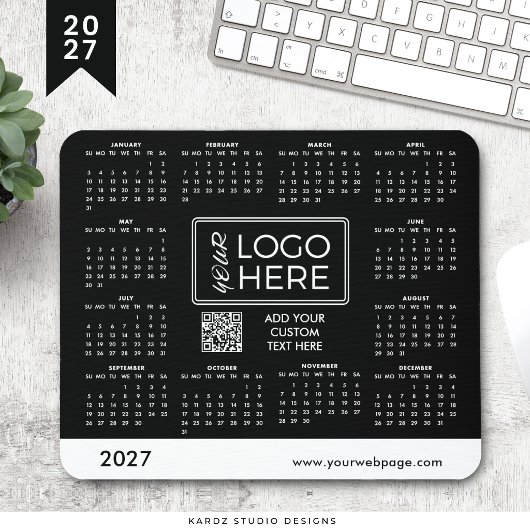 2027 schwarze Firmen-Logo-Kalendermauspad Mousepad