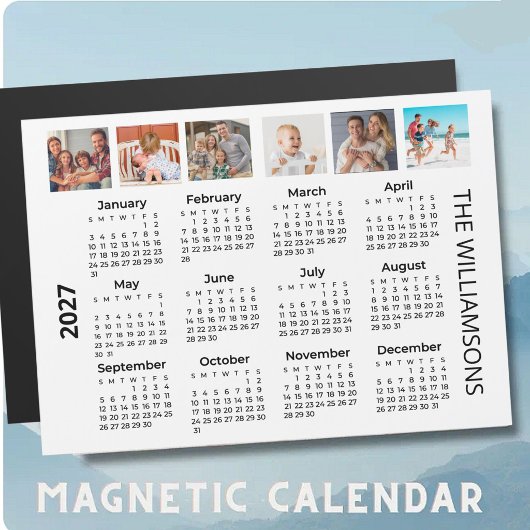 2027 Sechs Fotos Kalender Magnet
