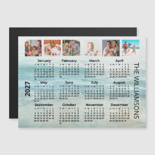 2027 Sechs Fotos Strandkalender Magnet 