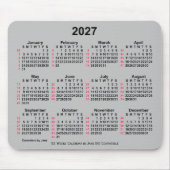 2027 Silver 52 Weeks ISO Calendar by Janz Mousepad (Vorne)
