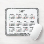 2027 Silver Holiday Art Calendar von Janz Mouse Pa Mousepad (Mit Mouse)