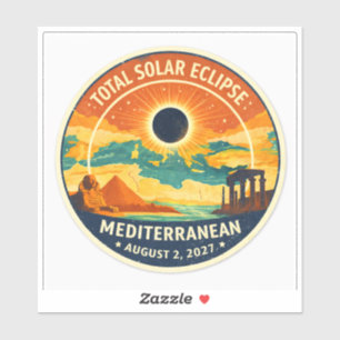 2027 Sonnenfinsternis über dem Mittelmeer Aufkleber
