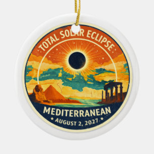 2027 Sonnenfinsternis über dem Mittelmeer Keramik Ornament