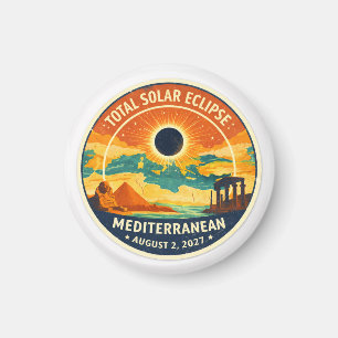 2027 Sonnenfinsternis über dem Mittelmeer Magnet