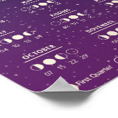 2027 Space Lunar Cycles Galaxy Moon Phase Calendar Poster (Ecke)