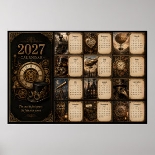 2027 Steampunk-Wandkalenderposter Poster
