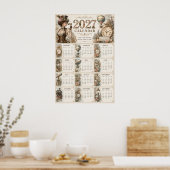2027 Steampunk-Wandkalenderposter Poster (Küche)