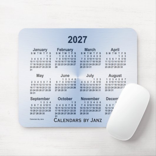 2027 Steel Blue Calendar von Janz Mouse Pad Mousepad (Mit Mouse)