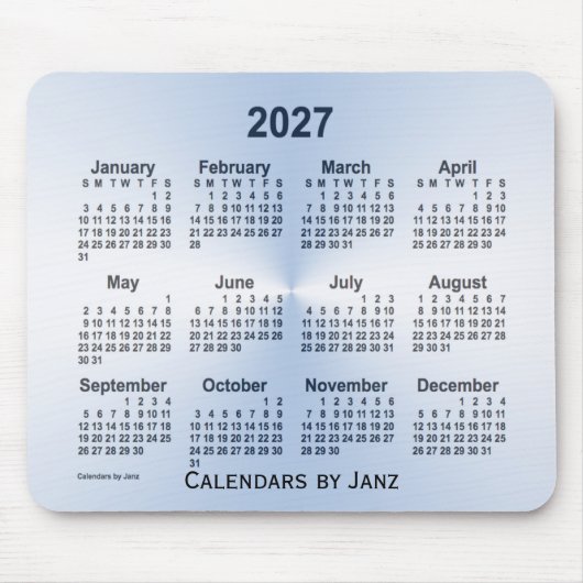 2027 Steel Blue Calendar von Janz Mouse Pad Mousepad (Vorne)