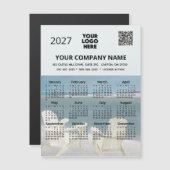 *2027 Strand Magnet Kalender Geschäft Logo QR Code (Vorne/Hinten)