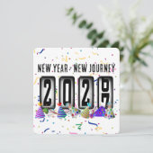 2027 Tachometer Neujahrsfeier Einladung (Stehend Vorderseite)