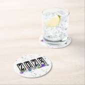 2027 Tachometer Silvesterparty Runder Pappuntersetzer (Vor Ort)