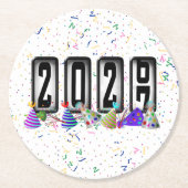 2027 Tachometer Silvesterparty Runder Pappuntersetzer (Vorderseite)