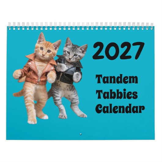 2027 Tandem-Tabby-Katze-Kalender Kalender (Titelbild)