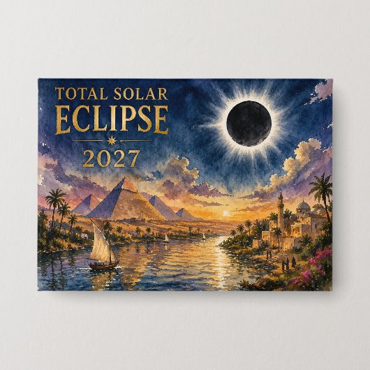 2027 Totale Sonnenfinsternis Ägypten Button (Vorderseite)