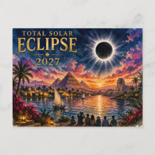 2027 Totale Sonnenfinsternis Ägypten Feiertagspostkarte