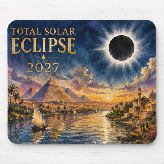 2027 Totale Sonnenfinsternis Ägypten Mousepad (Vorne)