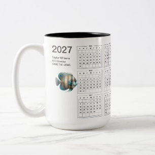 2027-Tropenfisch-Geschäfts-Schreibtisch-Dekoration Zweifarbige Tasse
