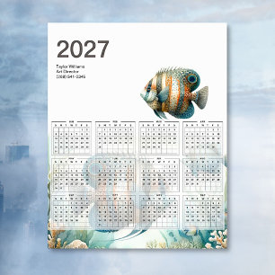 2027 Tropischer Fisch Aquatischer Ozean Kunstkalen Poster