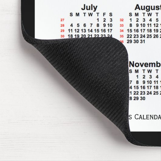 2027 Two Tone Black 52 Week Calendar von Janz Mousepad (Ecke)